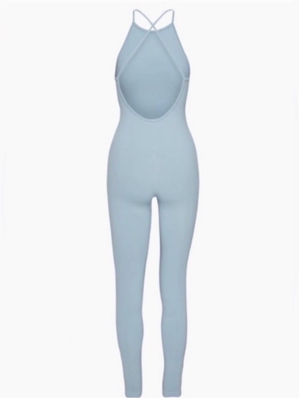 Aritzia Pale Blue “LEILA” Strappy Open-Back Jumpsuit
